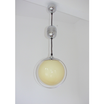 Lampa wisząca chrom i szkło